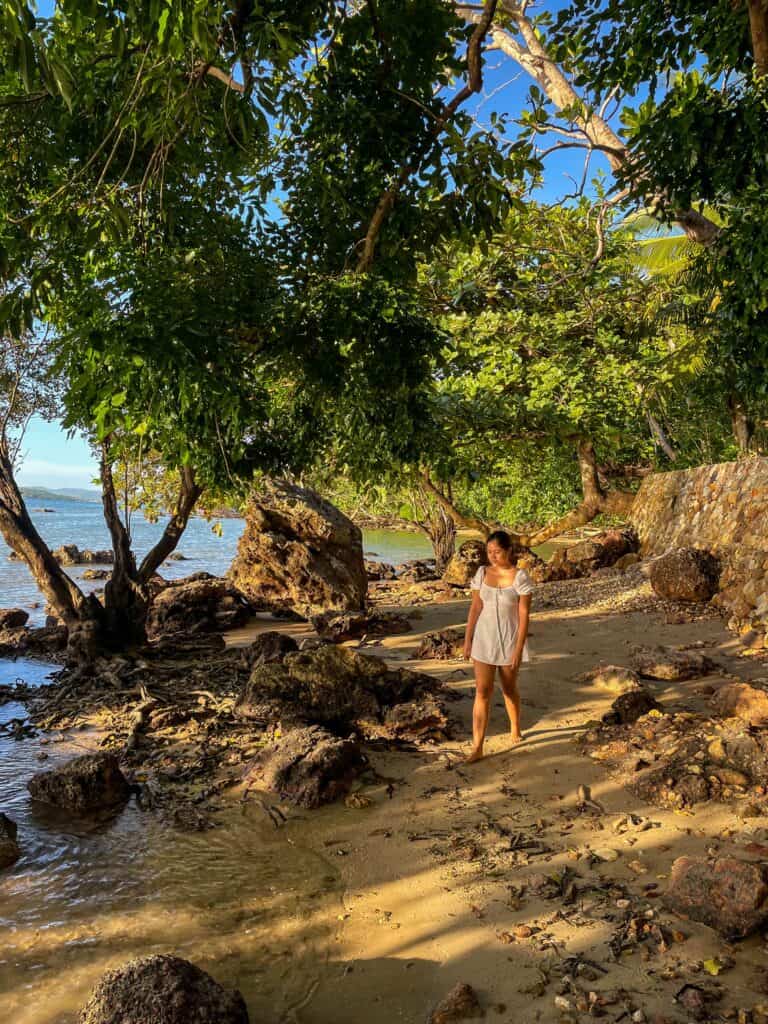 Walking on the beachfront of Cococavana Resort