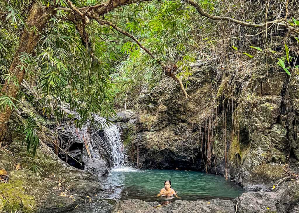 Diving into tranquility: Embracing the refreshing waters of Degtayan Falls' natural pool