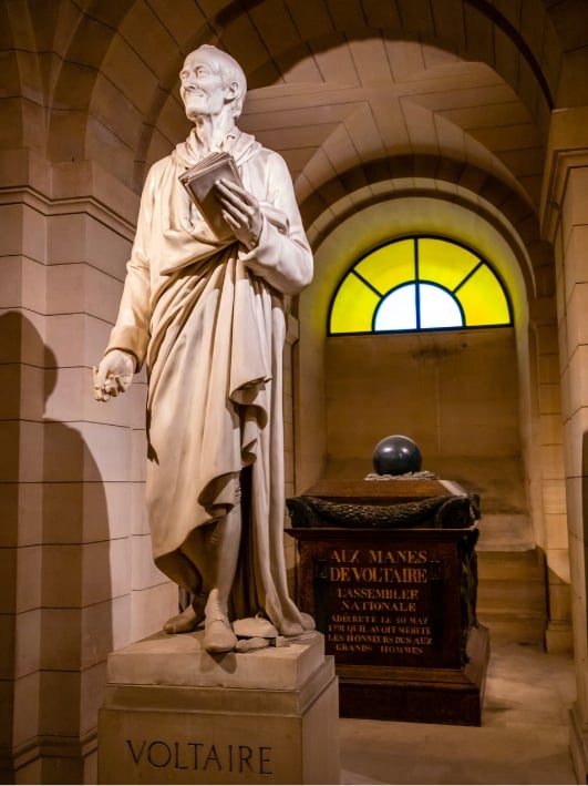 Voltaire Statue in Pantheon Paris