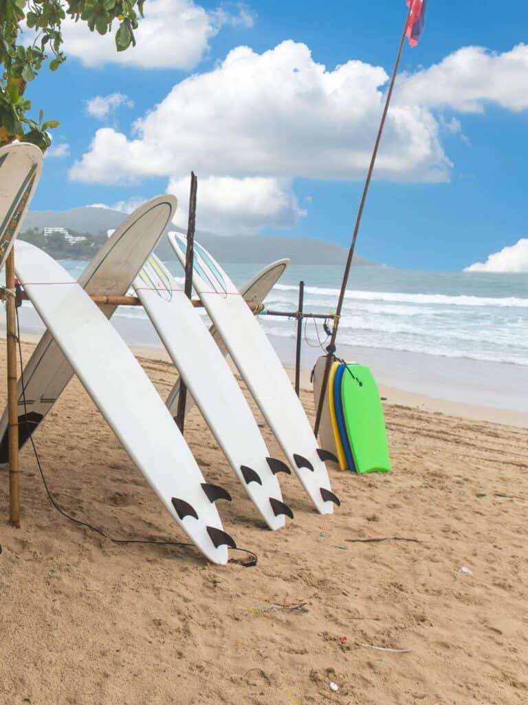 Surf Boards in Kata Beach, one of best beaches phuket.