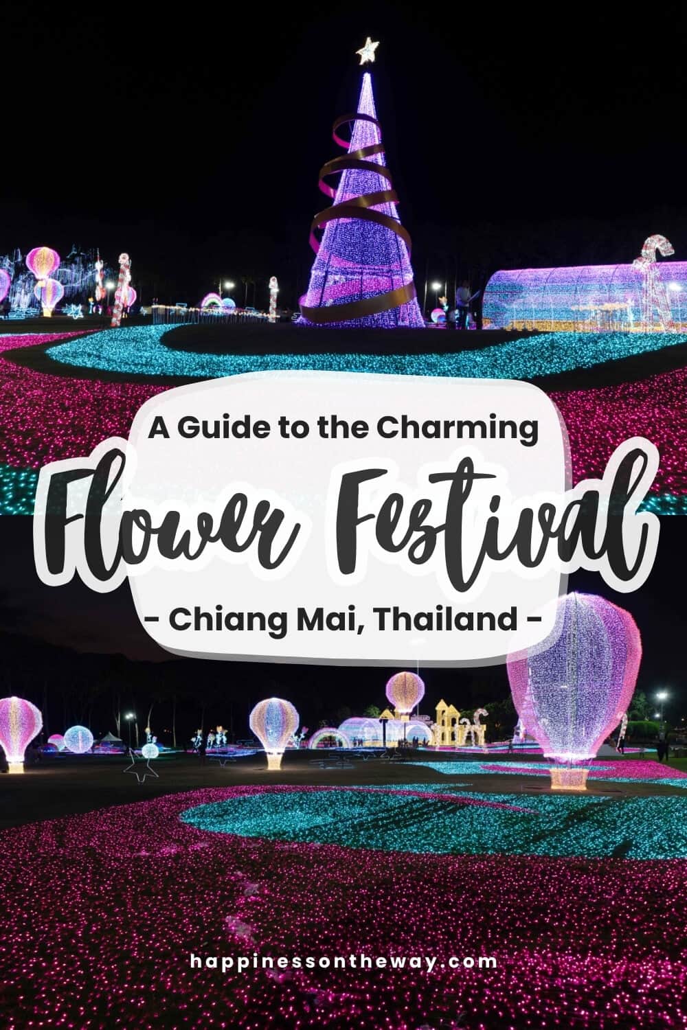 Charming Chiang Mai Flower Festival is a massive illuminated flower festival in Chiang Mai during December 15 to January 1 every year.