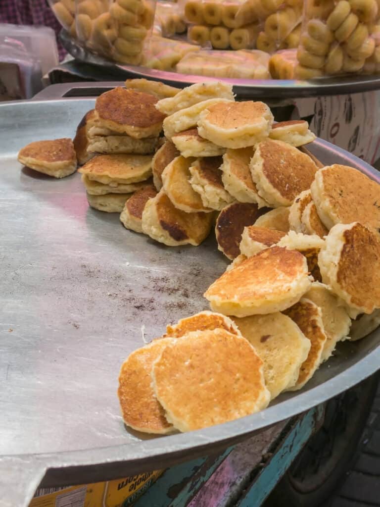 Thai Pancake Cookies at Thai Street Food Market in Chiang Rai Flower Festival