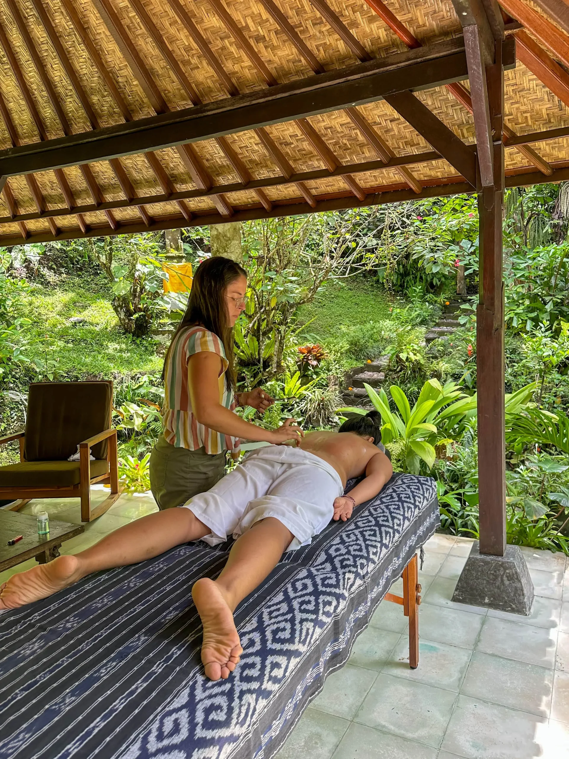  Dr. Sofia of Balancing Qi performed the cupping therapy on me lying face down on a massage table at a healing retreat in Bali.