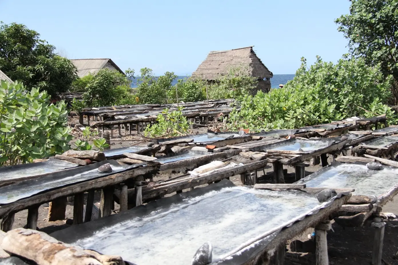 Salt being dried in Kusamba Salt Mining Village