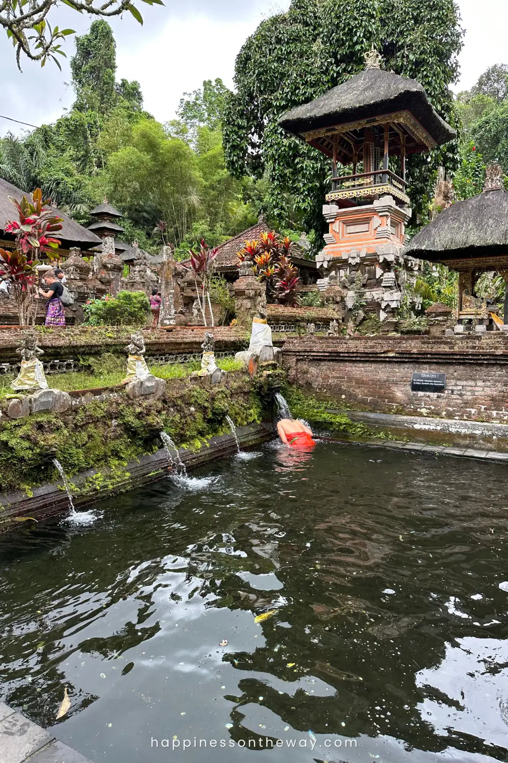 A serene water purification area at Pura Gunung Kawi Sebatu, one of the most spiritual things to do in Bali