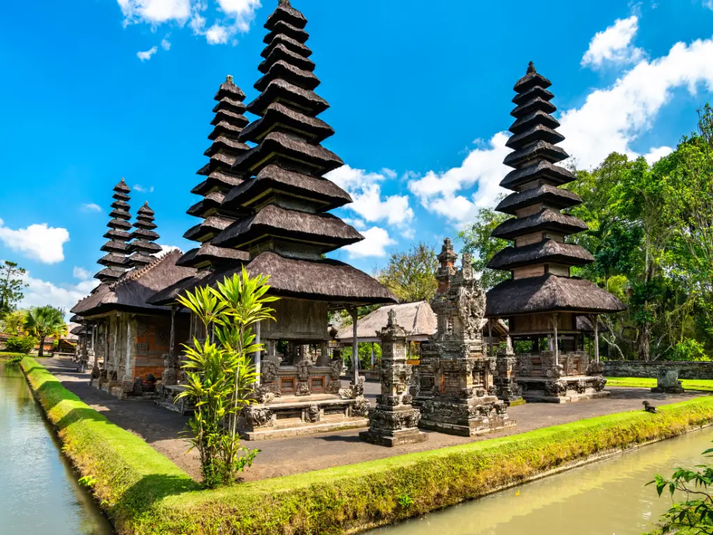 Layered roofs of temples in Taman Ayun Temple Bali