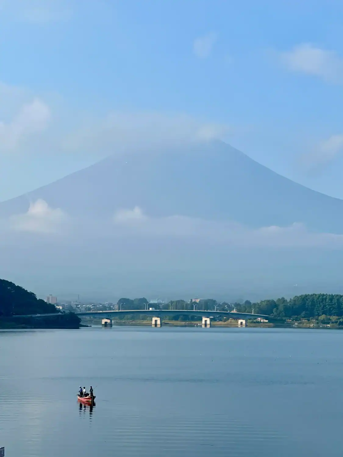 A view of Mt Fuji from Lake Kawaguchiko, one of the day trips from Tokyo