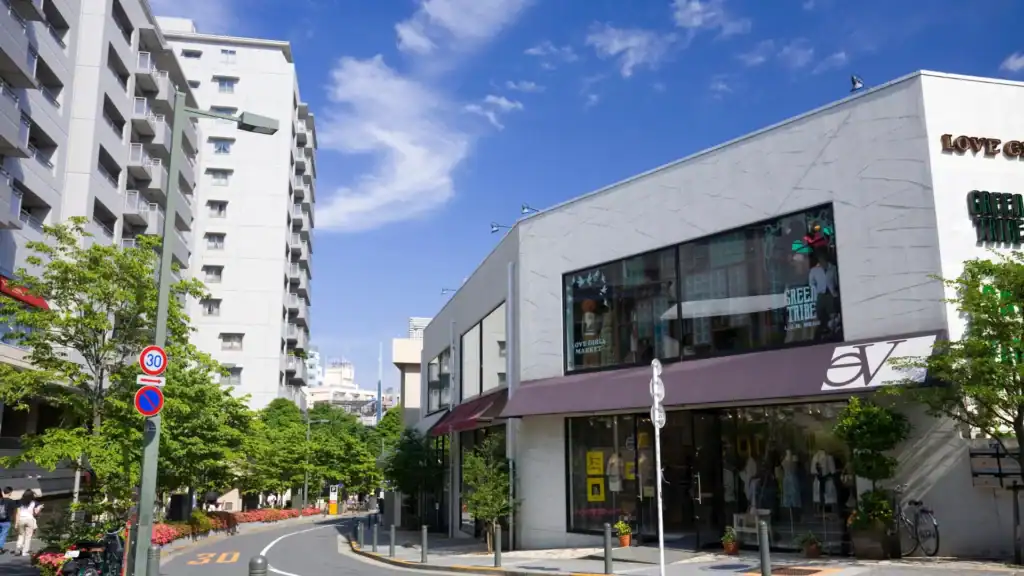 Modern street in Daikanyama Tokyo showing relaxed shopping area, things to do in Tokyo beyond tourist zones