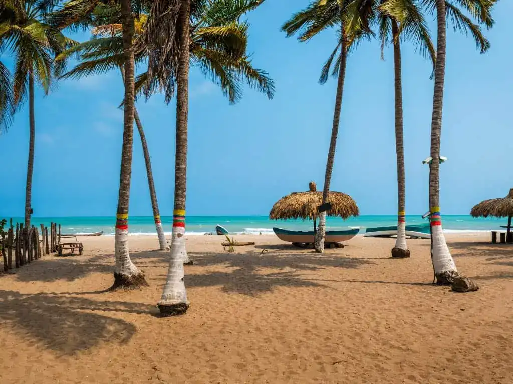 Palomino Beach, the site of many yoga retreats in Colombia.