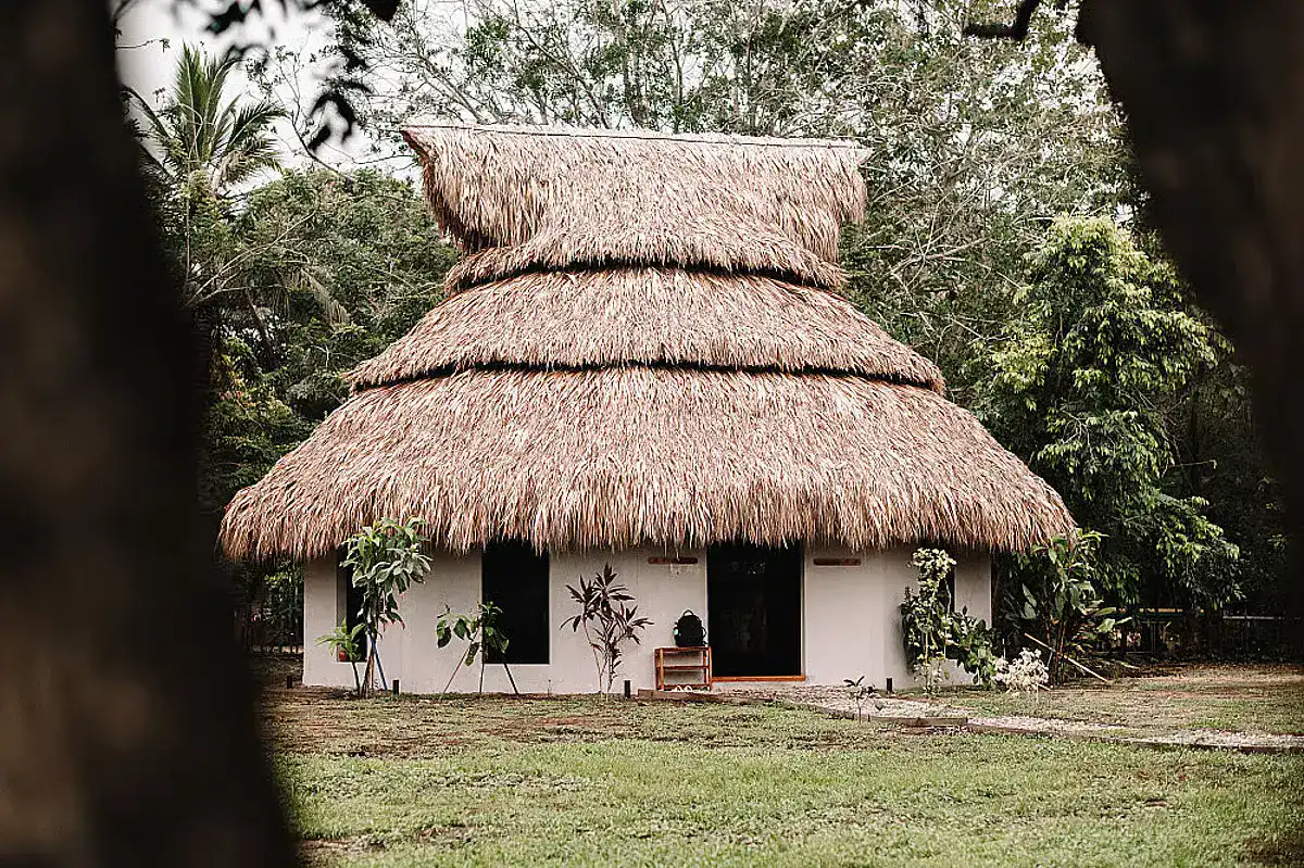 The exterior of one of the retreat houses in Ether in Palomino, Colombia.
