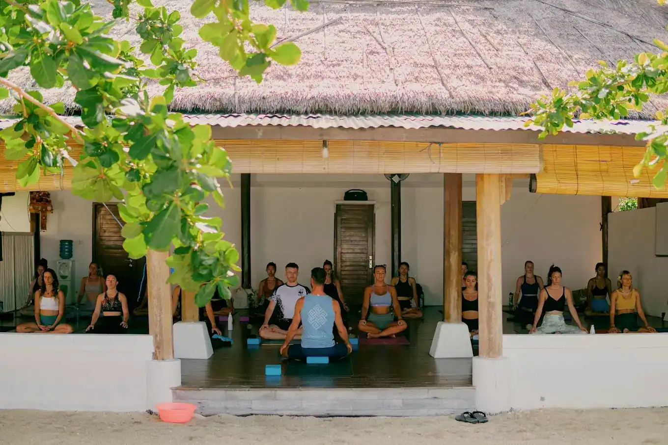 All Yoga Training Bali beachfront yoga shala in Nusa Lembongan during yoga teacher training class