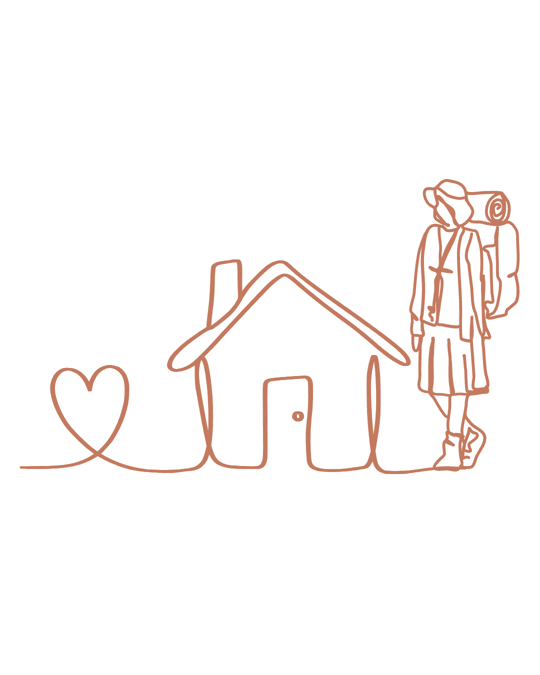 volunteering image of a house and a volunteer